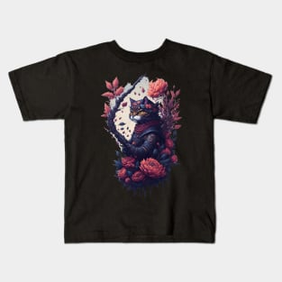 Cute Stealth Ninja Cat Kids T-Shirt
